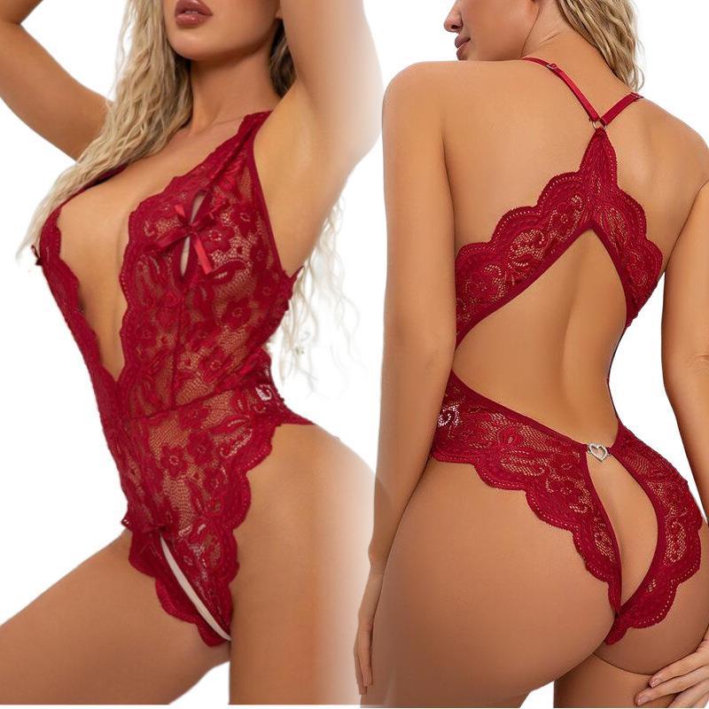 Sexy lingerie large size lace temptation open crotch sexy backless no need to take off